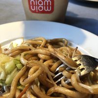 udon noodles with vegetables  at Niam Niam in Ljubljana