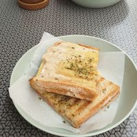 Grilled 'cheese' with 'bacon' at Moko Veggie Café - Alvalade in Lisbon