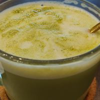 Matcha latte at Moko Veggie Café - Alvalade in Lisbon