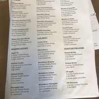 Vegan menu at Healthies of Hillsdale in Hillsdale