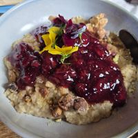 Cherry, almond and pistachio porridge 😋 at Farmhouse in Harrogate