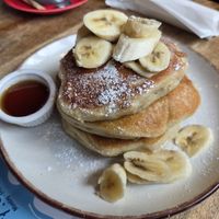 Kids vegan pancakes with maple syrup at Farmhouse in Harrogate
