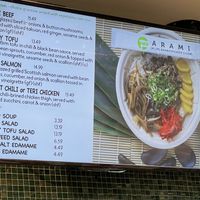 Menu at MDW - Arami - TA in Chicago
