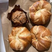 Muffin and croissants at Bloom Cafe in Staten Island