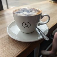 Coconut milk cappuccino at Baffled Coffee in Portsmouth