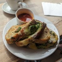 Avocado and vegan cheese grill at Baffled Coffee in Portsmouth