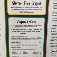 Menu at Miss Claudes Crepes in Coomera