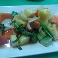 Sweet and sour tofu with veg at Golden Bay Leaf in Bangkok