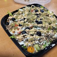 Nachos w alkaline blueberries at The Cul De Sac Kitchen in Indianapolis