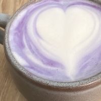 Ube vanilla latte with coconut milkk  at Healthy Lounge in Antibes