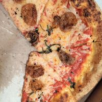 Housemade vegan pepperoni pizza at Hydraulic Hearth in Buffalo