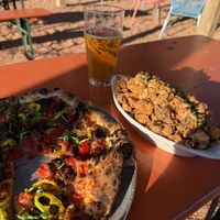 Vegan pizza and vegan cauliflower (so good). Great patio space    at Hydraulic Hearth in Buffalo