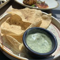 Popadoms and raita   at Namaste@OMNOM in North London