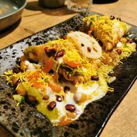 Explosive samosa chat  at Namaste@OMNOM in North London