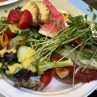 Tofu bennie   at Karine's in Toronto