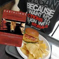 Vegan Burger (vegan chick'n breast) at Carotenos in Ponce