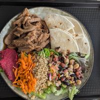 Vegan chicken breast fajitas at Carotenos in Ponce