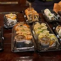 10 different vegan sushi rolls. Impressive variety and absolutely delicious. at DBL Market in Santo Domingo