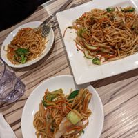 Noodle dish at Alice & Friends' Vegan Kitchen in Chicago