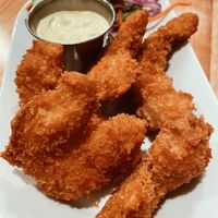 “BLISSFUL JOY” Nut-free. Can be soy-free without Tartar sauce.

Five crispy breaded vegan shrimp** served with house-made tartar sauce.  at Alice & Friends' Vegan Kitchen in Chicago