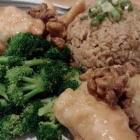 Walnut shrimp at Alice & Friends' Vegan Kitchen in Chicago