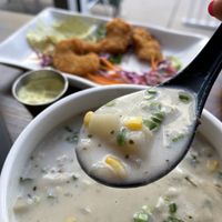 Corn Chowder  #Veganuary at Alice & Friends' Vegan Kitchen in Chicago