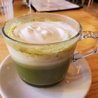 Matcha latte at Alice & Friends' Vegan Kitchen in Chicago