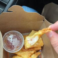 The soy cheese inside the crab Rangoon was actually melted and tasted better then a regular crab Rangoon   at Alice & Friends' Vegan Kitchen in Chicago