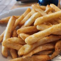 OK but these French fries are so good and crispy at Alice & Friends' Vegan Kitchen in Chicago