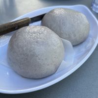 Special Bao that had purple sweet potato filling—tasted like a delicious steamed donut! Soooooo yummy!   at Alice & Friends' Vegan Kitchen in Chicago