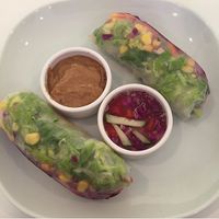 Rainbow summer rolls... yum! at Alice & Friends' Vegan Kitchen in Chicago