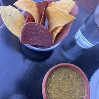 Chips and green saucee  at Cultura in Carmel-by-the-sea