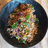 Vegan nasi goreng with cauliflower rice at Health Freak Cafe in Joondalup
