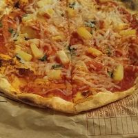 MOD was a favourite before going vegan and remains a favourite now. I got a MOD with red sauce, vegan cheese, garlic, pineapple, and basil. It was so good!  at Mod Pizza in Mobile