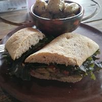 Sandwich with papitas at Cafe Bohème   in Antigua