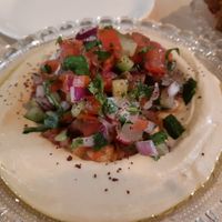 Hummus + Salad at Barganzo in Madrid