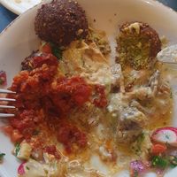 Plato de falafel, exquisito at Barganzo in Madrid