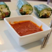 Spring rolls...soooo good! at Amitabul in Chicago