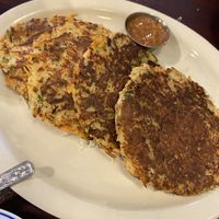 Veggie Pancakes! With a plum miso sauces !  at Amitabul in Chicago