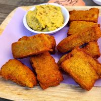 Squared falafel at La Calle in Guadalajara