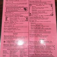 Menu 11/03/22 at Kindred in New Orleans