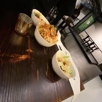 BBQ fries starter, and salads provided with entree    at Kindred in New Orleans