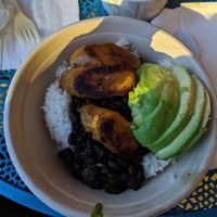 Los Veganos bowl with avocado added (+$3, definitely do it), before I drizzled the mojo sauce over it and sprinkles the plantain chips on top. at The Pineapple Room in Kapaa