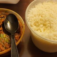 Old school Okra with aromatic white rice   at Annapurna in Chicago
