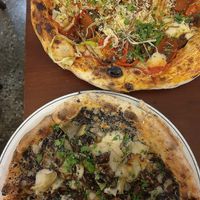 Ortolana w/added salami $32.00, Patate Tartufo $28.50 at Pizza Farro in Windsor