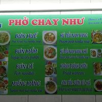 Menu at Pho Chay Nhu in Ho Chi Minh City