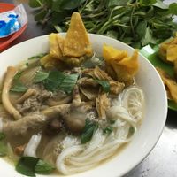 Looks like meat but it’s actually mushrooms and tofu rolls! at Pho Chay Nhu in Ho Chi Minh City