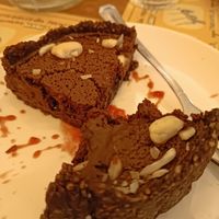 Dessert chocolate crostata at Sfoglia Rina in Bologna