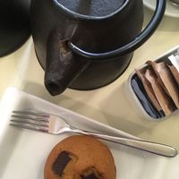 Vegan muffin and tea  at Grancaffe Quadri in Venice