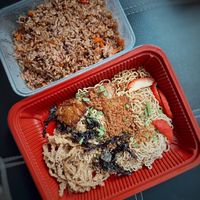 delivery: tomyam fried rice and kolo mee  at Greens Cafe in Kuching